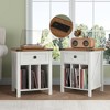 Night Stand, Nightstand with Charging Station, Record Player Stand, Vinyl Record Storage, End Table - 3 of 4
