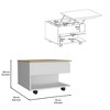 Lift Top Coffee Table Mercuri, Casters, White / Light Oak Finish - 4 of 4