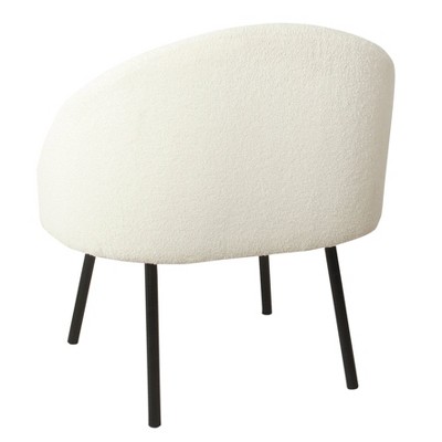 Sleek Cream Velvet Accent Chair with Matte Black Metal Legs