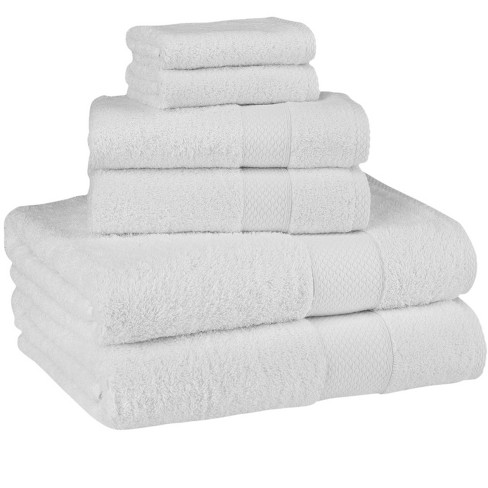 Towels Beyond Set of Six Luxury Madison Classic Turkish Towels, 2 of Each,  30x54 Bath, 16x28 Hand, 12x13 Washcloth - White