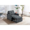 VYNXARIA Modern 35" Dark Gray Woven Convertible Armchair,Sofa for Living Room - 3 of 4