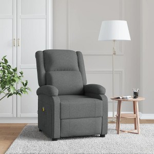 vidaXL Massage Chair Dark Gray Fabric - 1 of 4