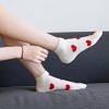 Heart Patterned Ankle Socks from the Sock Panda (Women's Sizes, Adult Medium) - White and Red - 2 of 3