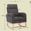 CAVINAS 15" Modern Rocking Chair Nursery,Upholstered Glider Rocking Armchair with Side Pocket,Living Room Accent Chair With High Backrest - 3 of 4