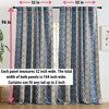 HLC.ME William Boho Damask Striped Back Tab Rod Pocket - Light Blocking Darkening Window Curtains, Set of 2 - 2 of 4
