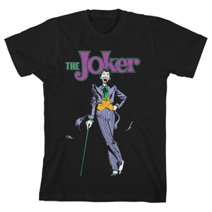 Batman Laughing Joker Boy's Black T-shirt Toddler Boy to Youth Boy - 1 of 1