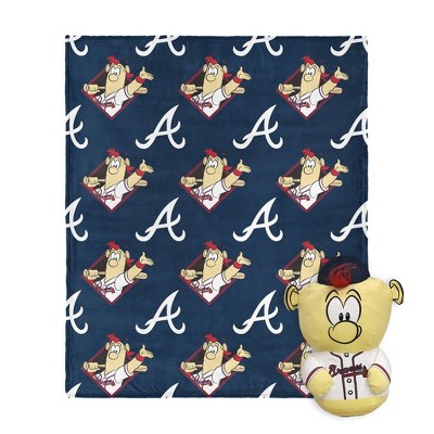 MLB Atlanta Braves Mascot Silk Touch Throw Blanket and 11" Plush
