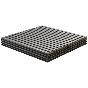 Aghana Digitals 4-Pack 24"x24" Walnut Brown MDF Acoustic Panels, Sound Absorbing Slat Wall for Home - 1 of 4