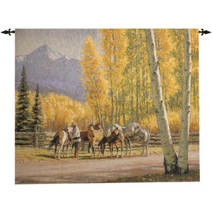 Manual Woodworkers and Weavers Along the Autumn Trail Grande Wall Hanging, 42 x 35 Inches, Scenic Nature Tapestry for Seasonal Home Decor - 1 of 3