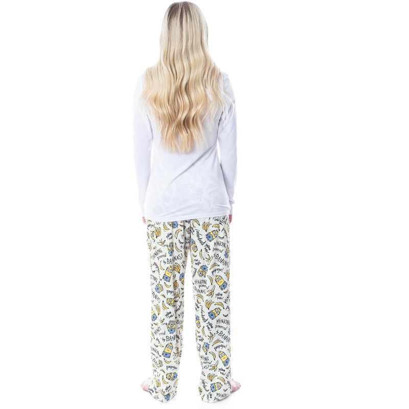 Despicable Me Womens' Minions Powered By Bananas Sleep Pajama Pants White, 3 of 5