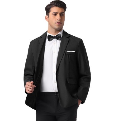 INSPIRE CHIC Men's Notch Lapel One Button Formal Solid Color Business Suit Jackets