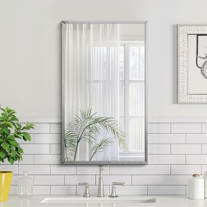 MAYEERTY Aluminum Alloy Minimlist Modern High Definition Dressing Mirror for Bedroom Entryway Silver - 1 of 3