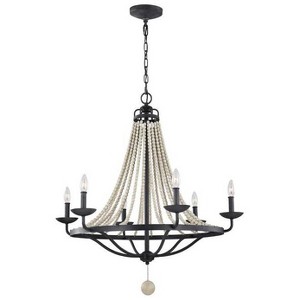 Generation Lighting Nori 32 1/2" Wide Zinc Beaded 6-Light Chandelier - 1 of 4