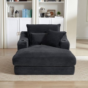 Dolonm 47 in. Modern Lounge Chair Sofa, Foam & Spring Cushioned with Cup Holders & Storage, for Living Room & Office - 1 of 4