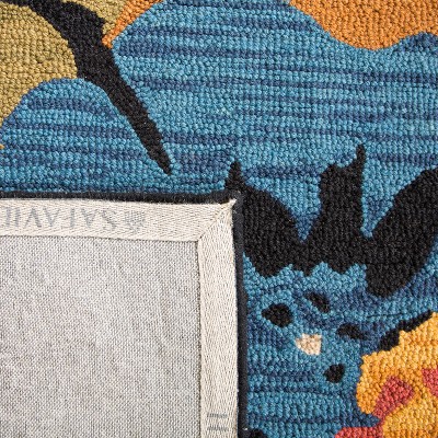 Handmade Black Floral Wool 3' x 5' Area Rug