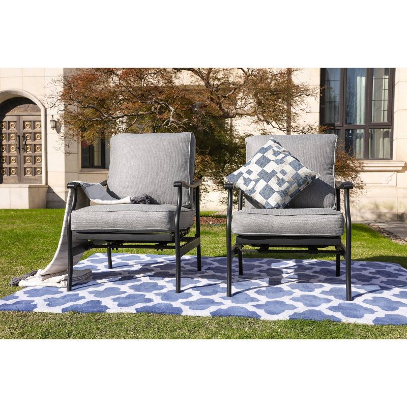 2pc Steel Outdoor Patio Accent Chairs - Lokatse
, 1 of 12