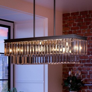 Urban Ambiance Luxury Cosmopolitan Farmhouse Crystal Chandelier,  33-7/8"W,  Olde Bronze Finish, UHP2882 - 1 of 4