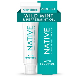 Native Premium Whitening Wild Mint & Peppermint Oil Fluoride Toothpaste - 4.1 oz - 1 of 4