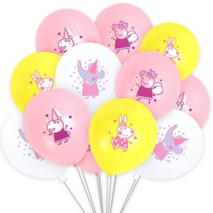 Treasures Gifted Princess Peppa Pig Balloons Bouquet - Princess Peppa Pig Party Supplies - 24 Pack - 1 of 1