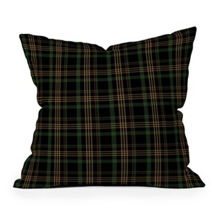 16"x16" Camilla Foss Midnight Plaid Square Throw Pillow Black - Deny Designs: Indoor Abstract Design, Zipper Closure - 1 of 4
