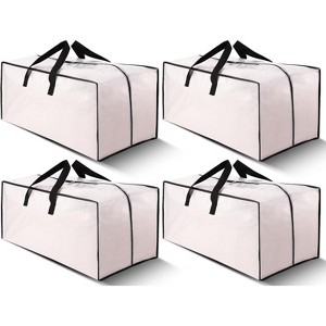 4 Pack Heavy Duty Extra Large Moving Bags with Backpack Straps - Strong Handles & Zippers, Storage Totes  (X-Large-Set of 4, Clear - 1 of 1