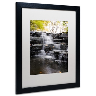 Kurt Shaffer 'Waterfall at Lake View' Matted Framed Art