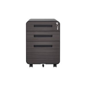 TIRAMISUBEST 3-Drawer Locking File Cabinet on Wheels - Mobile Under Desk Storage for Legal/Letter/A4 Files, Black Steel Finish with 5 Casters - 1 of 4