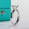 1CT Six Prong Solitaire Moissanite Ring, Sterling Silver, Gift for Wedding, Engagement, Anniversary with Certificate Size 6 - 3 of 4