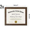 Americanflat 8.5x11 Diploma Frame in Walnut with Shatter Resistant Glass - Horizontal and Vertical Formats for Wall and Tabletop (2 Pack) - 2 of 4