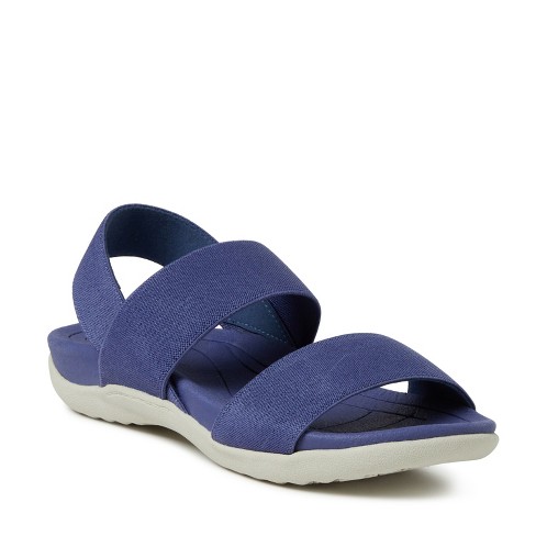 Dearfoams Ecocozy Women's Sustainable Double Buckle Sandal - Clear Blue  Size 10 : Target