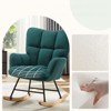 FONTOI Rocking Chairs, Upholstered Glider Rocker with Widen Curved Armrests, Rocking Armchair with High Backrest for Home, Green, 27.5"*38.5"*36.2" - 4 of 4