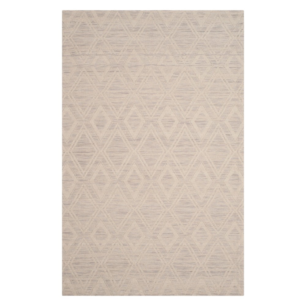 6'x9' Ila Geometric Area Rug Silver/Ivory - Safavieh