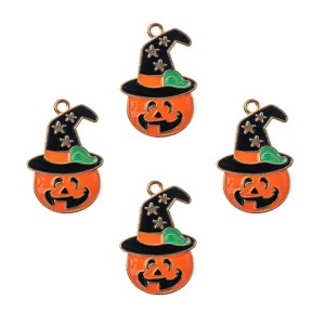John Bead Sweet & Petite Halloween Small Simple Cute Charms 30x25.5mm Pumpkin Witch 4 Pieces - 1 of 4