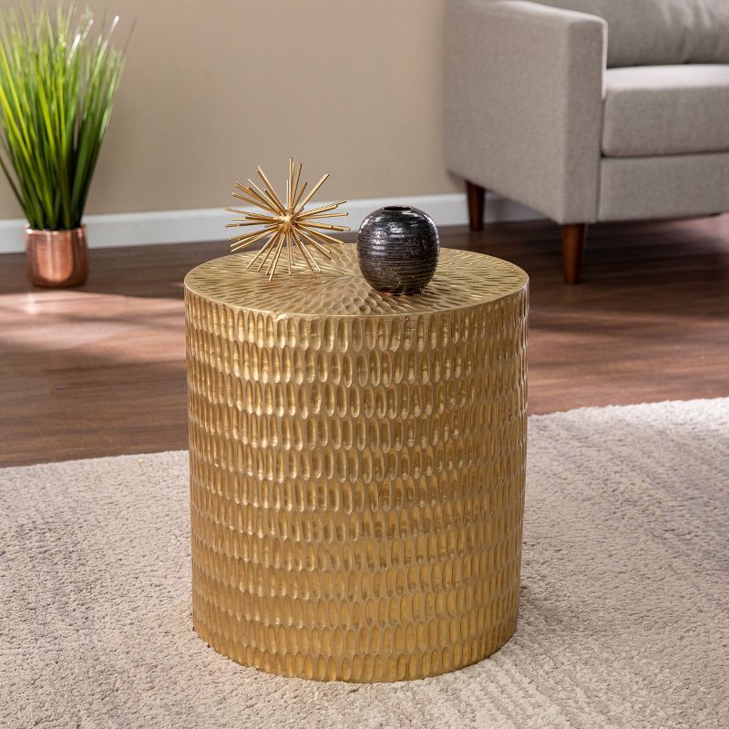 Stawain Round Accent Table Gold - Aiden Lane, 3 of 9