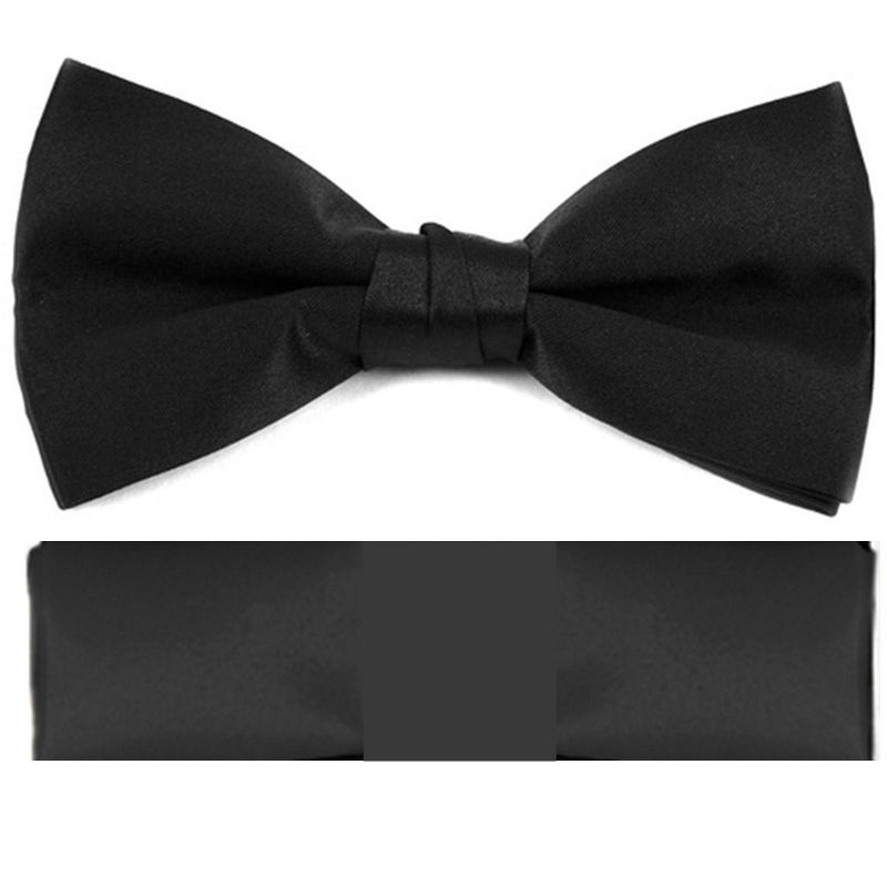 New Boy's Solid Pre Tied Bow Tie and Hanky Set, 1 of 5