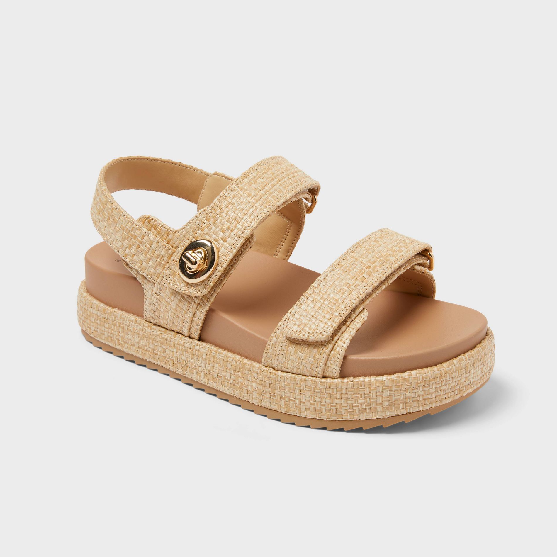 Women’s Tanner Sandals with Memory Foam Insole - A New Day™ Tan