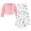 Hudson Baby Infant and Toddler Girls Cotton Dress and Cardigan Set, Hummingbird Garden - 3 of 4