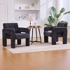Set of 2 Accent Chair with Curved Armrests, Modern Chenille Upholstered Lounge Chair, Single Armchair for Living Room, Office-Koiai - 3 of 4
