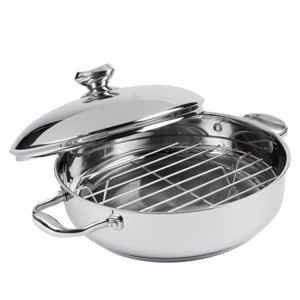 Wolfgang Puck 11" Stainless Steel Sauteuse Pan and Roasting Rack Refurbished - 1 of 2