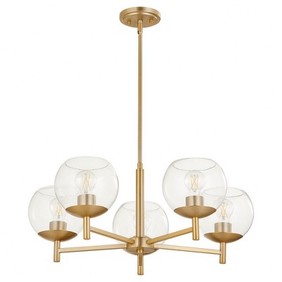 Quorum Lighting Lyon 5 - Light Chandelier in  Aged Brass