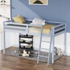 Karl Home Gray Wood Junior Loft Bed with Stairs Full Size for Adults, Kids and Young Teens - 3 of 4