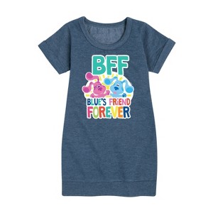 - Blue's Clues & You! - Blue's Friend Forever Graphic Short Sleeve Fleece Dress - 1 of 4