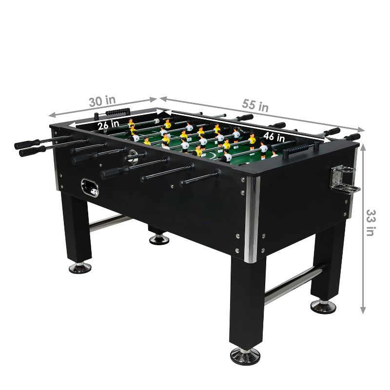 Sunnydaze Indoor Modern Style Foosball Soccer Game Table with Drink Holders and Manual Scorers - 55" - Black, 6 of 15