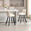 SKRAN Modern Velvet Upholstered Bar Stools,360 Degree Rotation With Back Support & Pull Loop Rivet Decoration, Square Feet, Simple And Elegant - 4 of 4