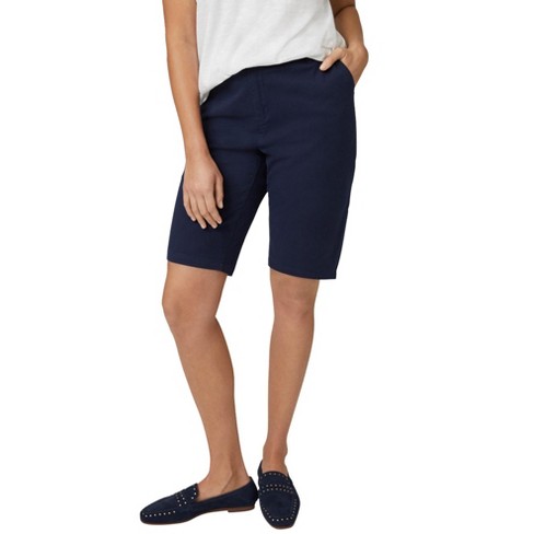 Ellos Women's Plus Size Bermuda Shorts - 14, Blue : Target