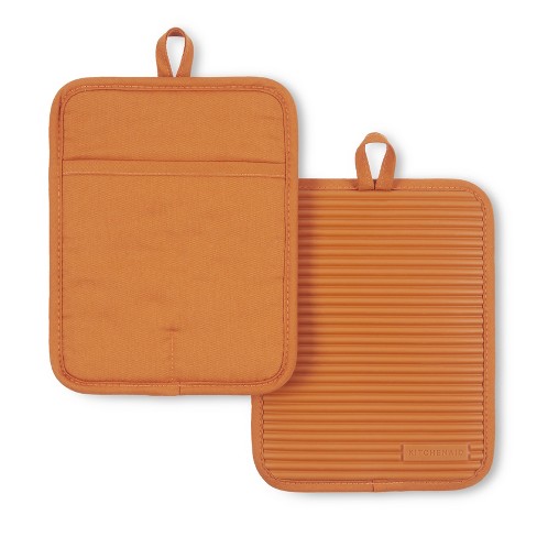 Talisman Designs Silicone Nonslip Grip Silicone Hot Pad & Trivet, Set Of 1,  Orange : Target