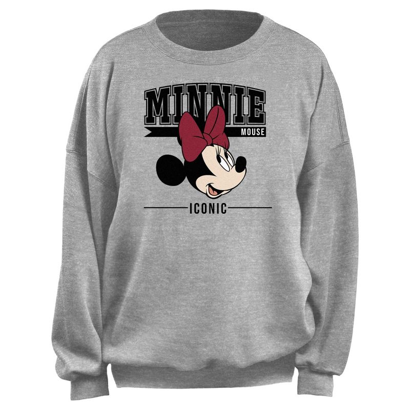 Junior's Minnie Mouse Iconic Collegiate Sweatshirt, 1 of 3
