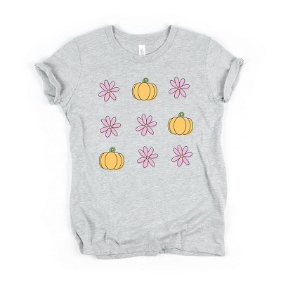 The Juniper Shop Pumpkin And Flowers Kids Short Sleeve Tee