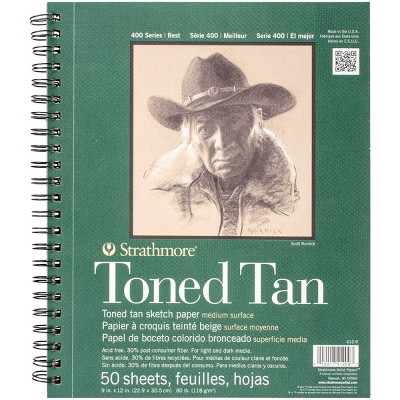Strathmore Toned Sketch Spiral Paper Pad 9"X12"-Tan 50 Sheets