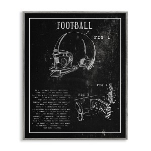 Stupell Industries Football Helmet Sports Chart Retro Figure Framed Giclee Art, Gray, 11" x 14" - 1 of 4
